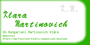 klara martinovich business card